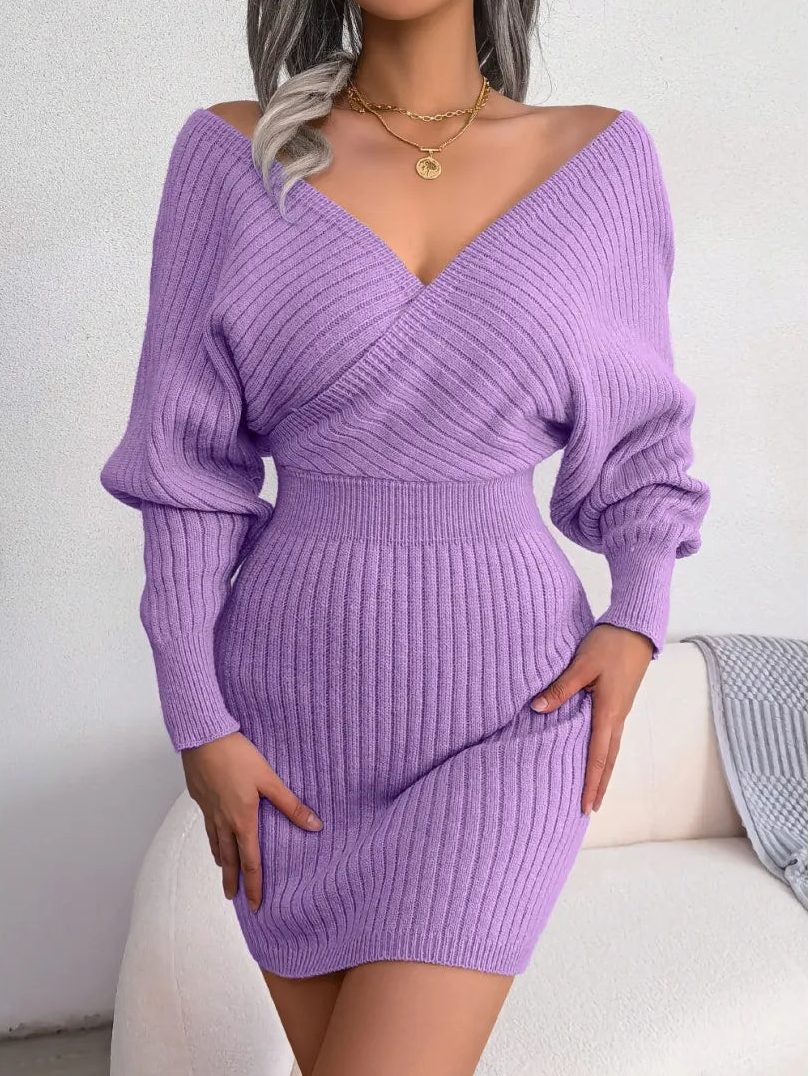 Sexy Cross V-neck Bat Skirt