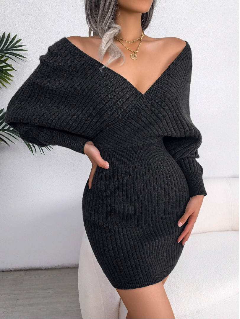 Sexy Cross V-neck Bat Skirt