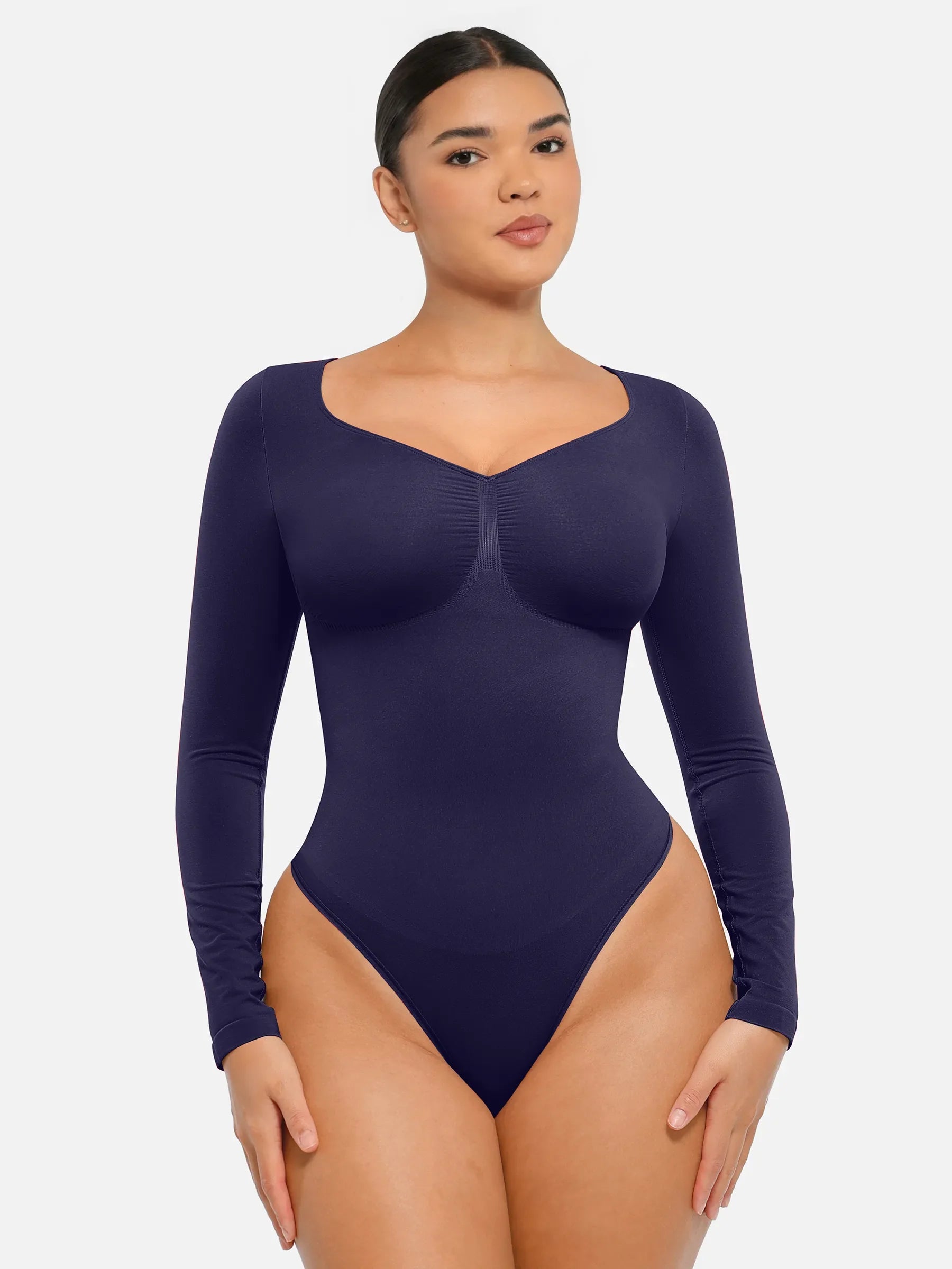 Long Sleeve Tummy Control Thong Bodysuit