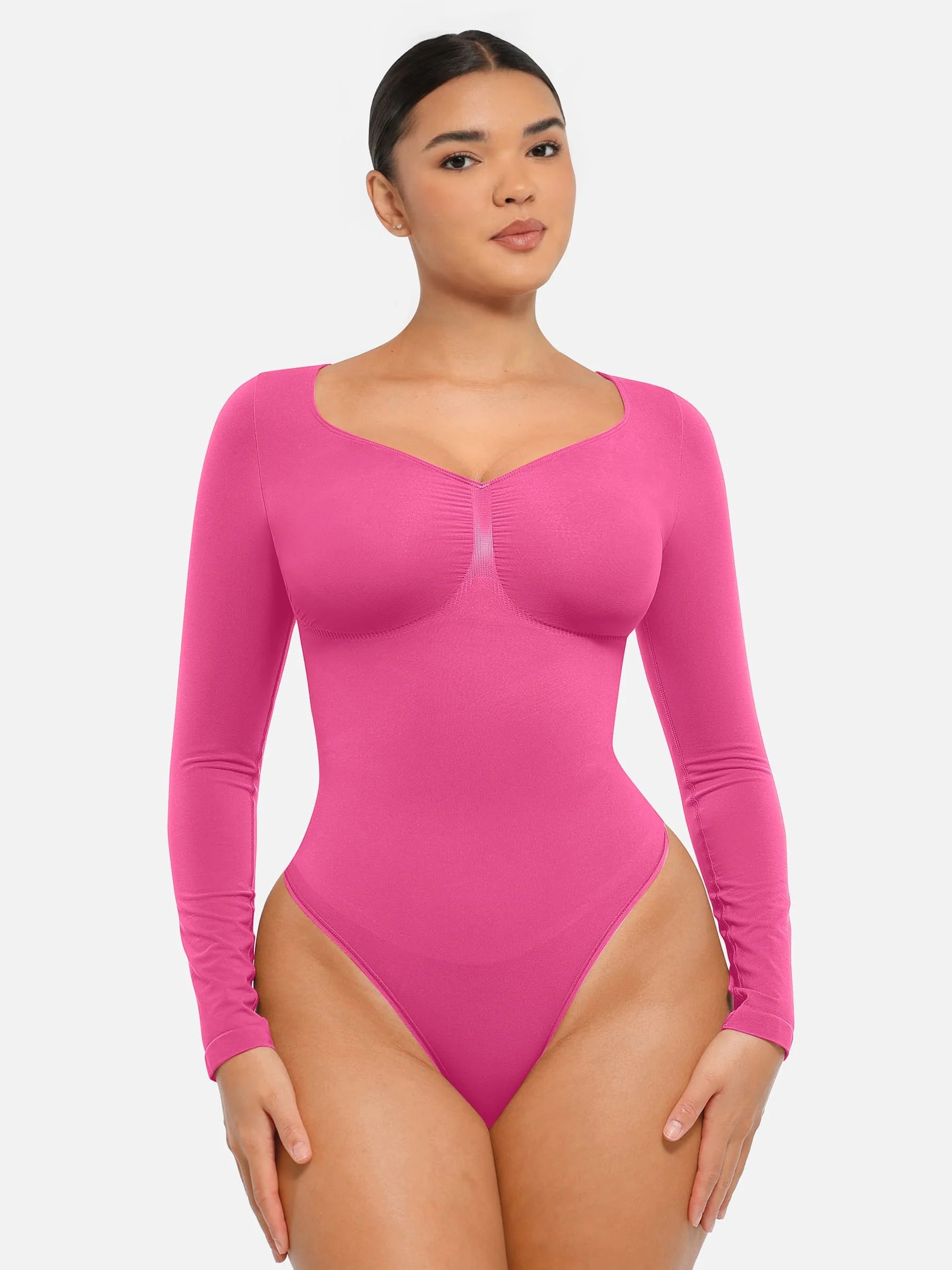 Long Sleeve Tummy Control Thong Bodysuit
