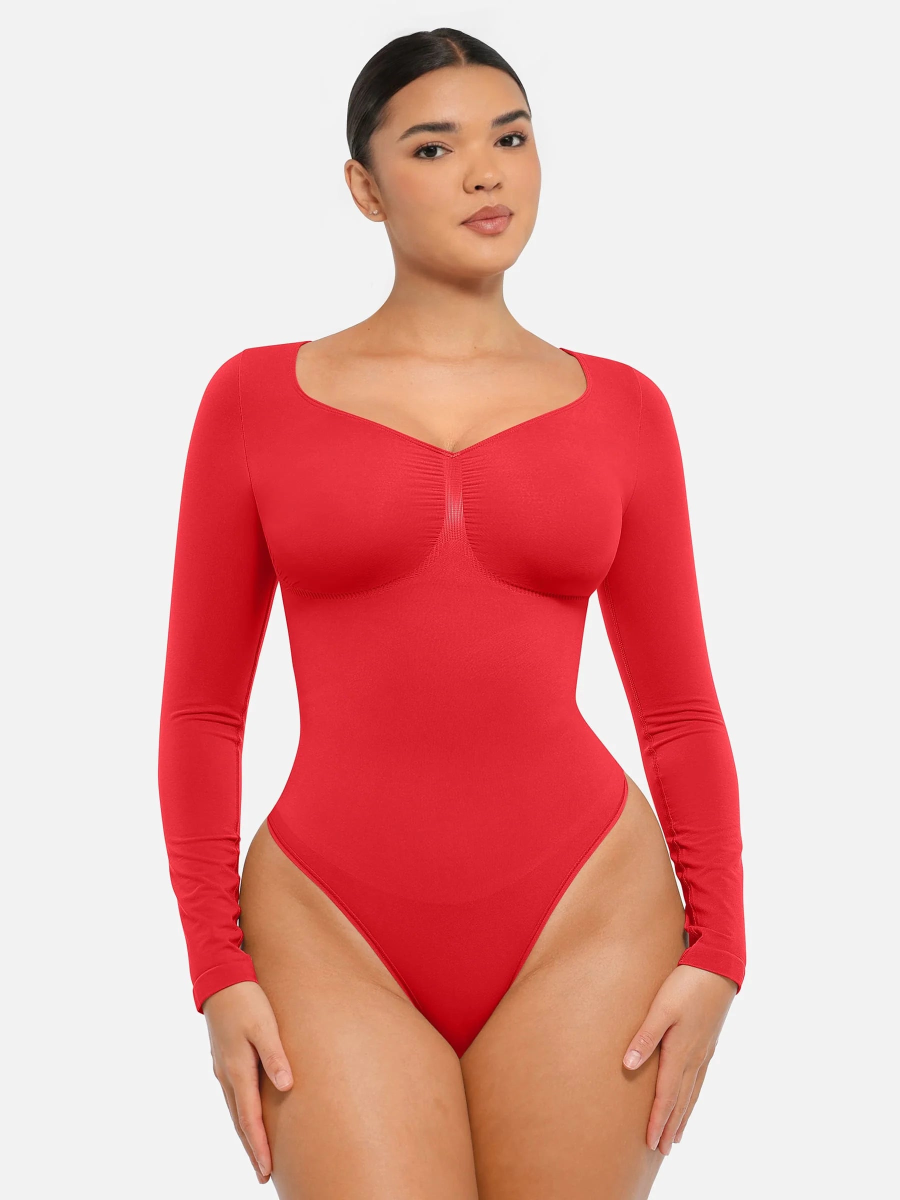 Long Sleeve Tummy Control Thong Bodysuit